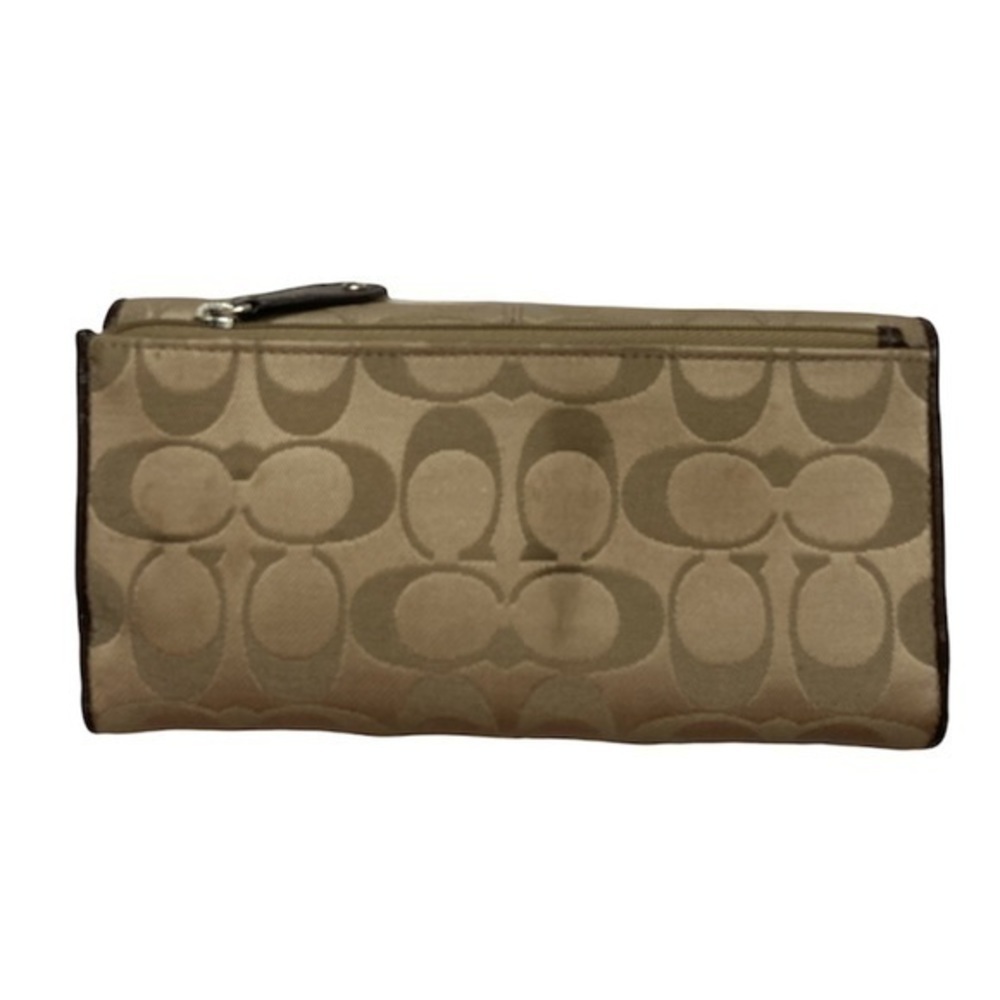 Coach Ashley brown gold checkbook wallet - Picture 2 of 13